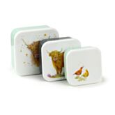 Jan Pashley - Highland Cow Lunch Boxes - Set of 3 - Small, Medium & Large