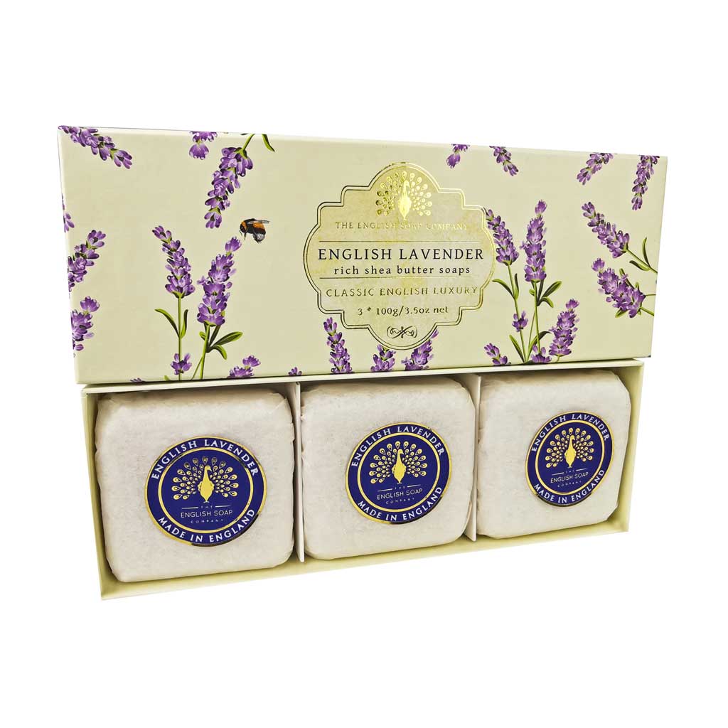 The English Soap Company - English Lavender Soap Gift Set (3x100g)