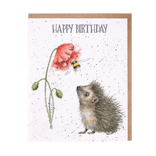 Wrendale Designs - Card - Happy Birthday - Birthday Bee & Hedgehog